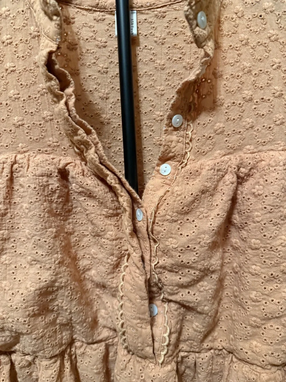 Peach Ruffle Tiered Textured Tunic - Picture 2 of 5